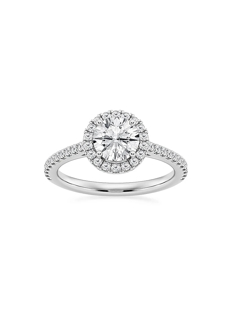 Platinum & 1.30 TCW Natural Diamond Halo Ring