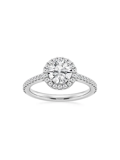 Platinum & 1.30 TCW Natural Diamond Halo Ring