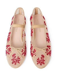 Leonie Topstitched Mesh Ballet Flats