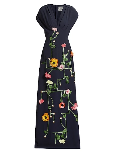 Charlotte Floral Embroidered Gown