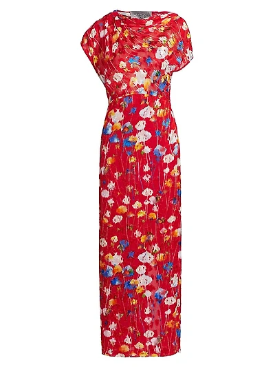 Draped Sheath Maxi Dress