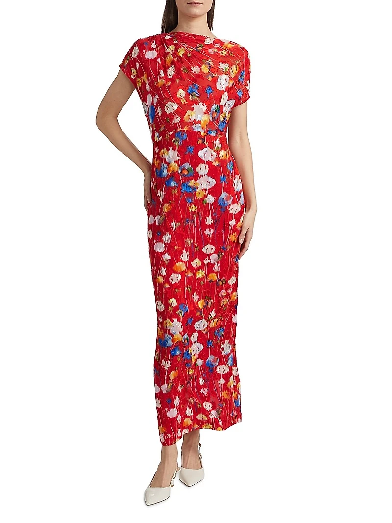 Draped Sheath Maxi Dress