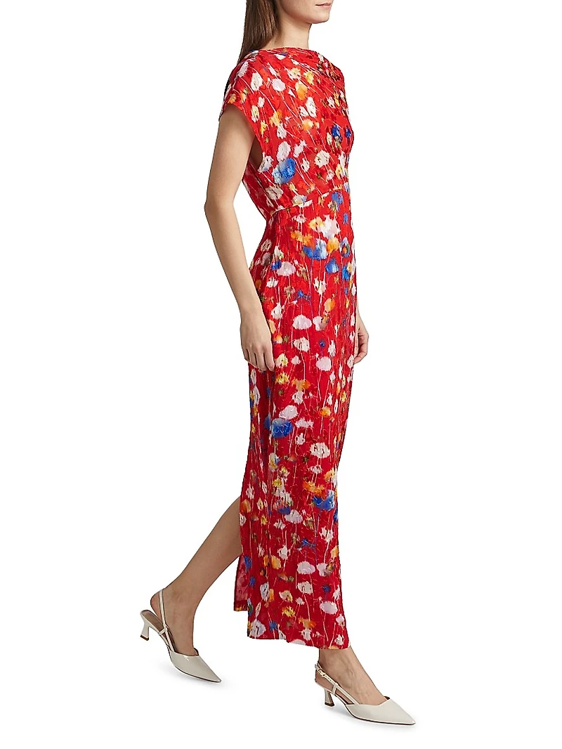 Draped Sheath Maxi Dress