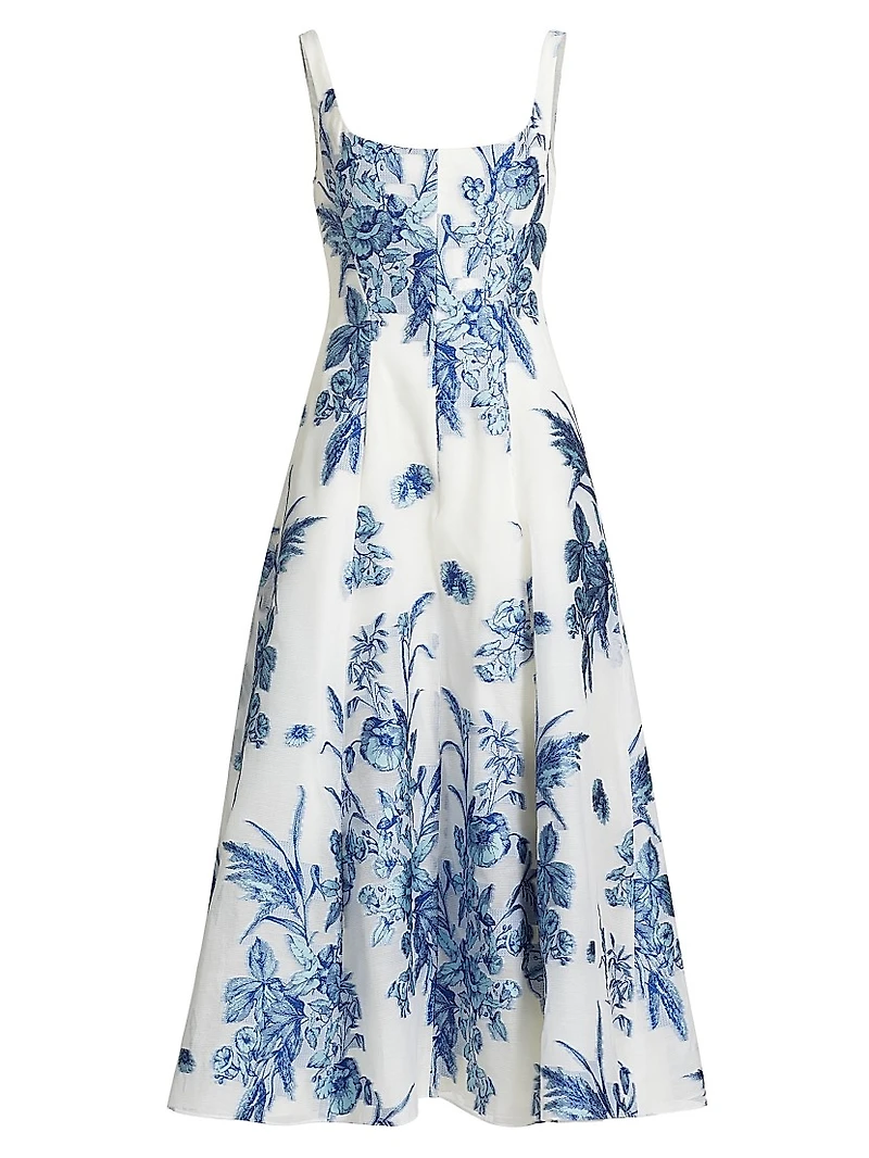 Floral Fil Coupe Midi-Dress