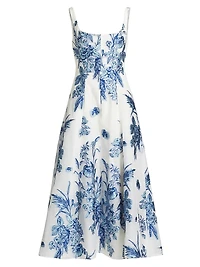 Floral Fil Coupe Midi-Dress