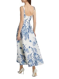 Floral Fil Coupe Midi-Dress