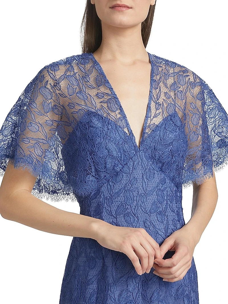 Lace V-Neck A-Line Cocktail Dress
