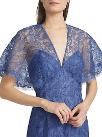 Lace V-Neck A-Line Cocktail Dress