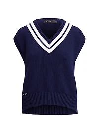 Cotton-Blend Sleeveless Sweater