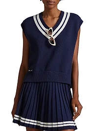 Cotton-Blend Sleeveless Sweater
