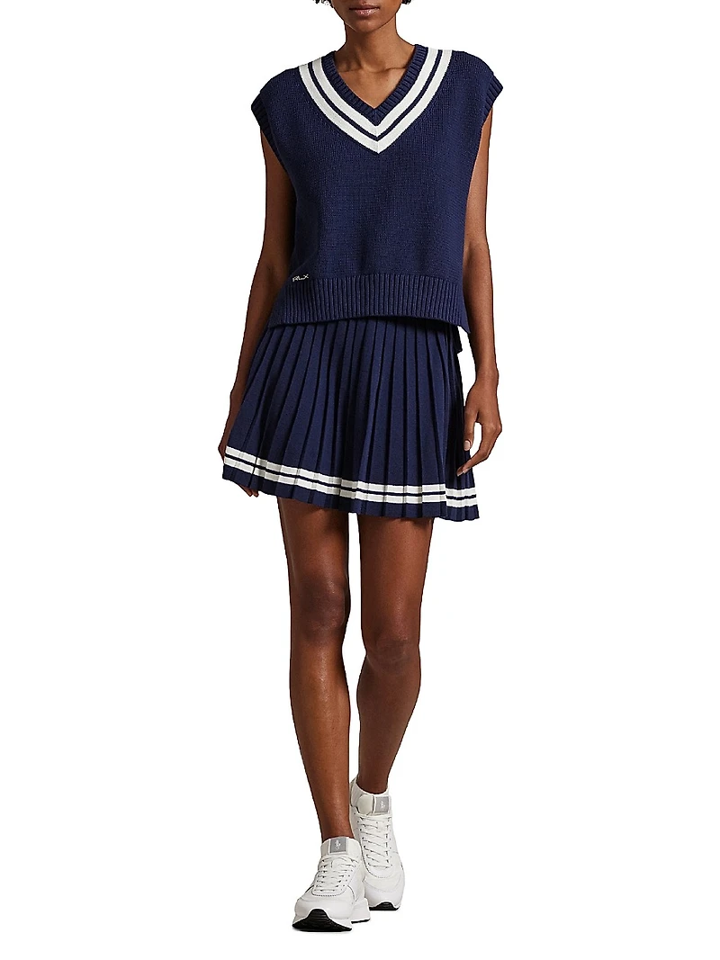 Cotton-Blend Sleeveless Sweater