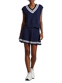 Cotton-Blend Sleeveless Sweater