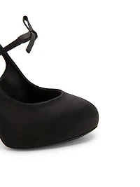125MM Satin Slingback Platform Pumps
