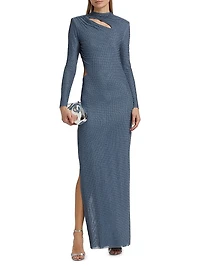 Rhinestone Gathered Gown