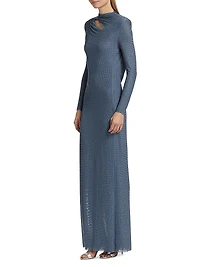 Rhinestone Gathered Gown