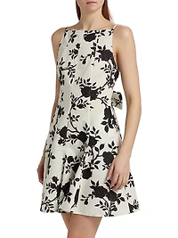 Floral Linen-Cotton Fit & Flare Dress