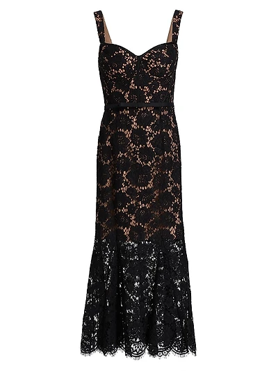 Fine Lace Midi-Dress