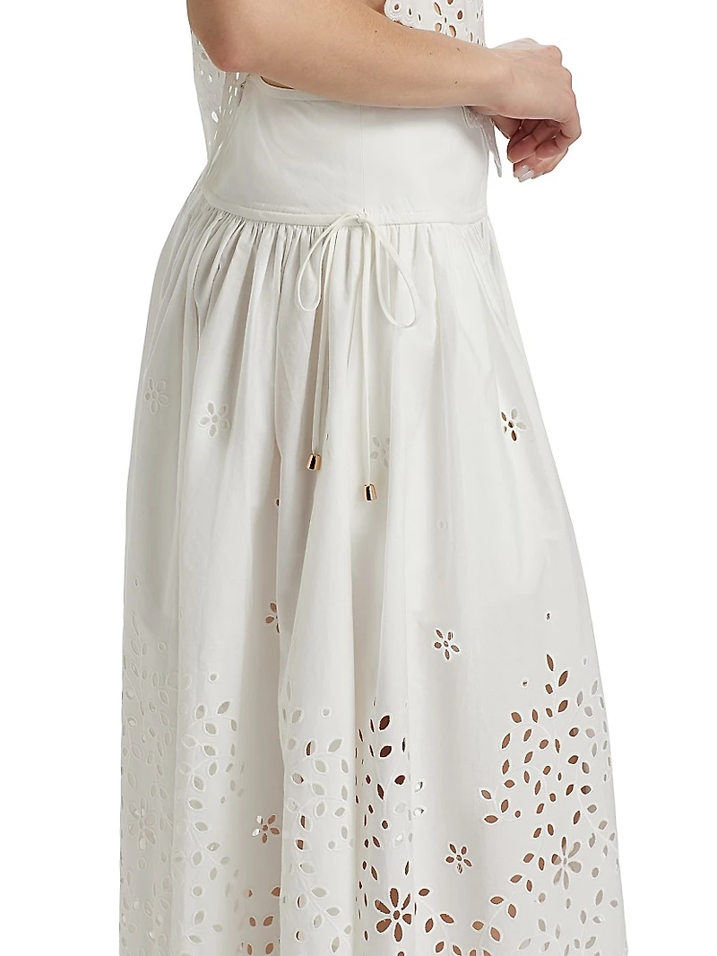 Cotton Embroidered Midi-Skirt