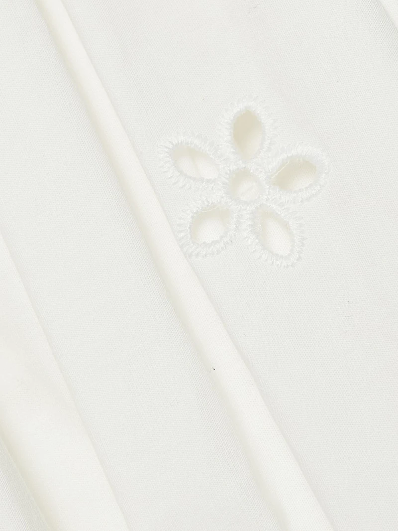 Cotton Embroidered Midi-Skirt