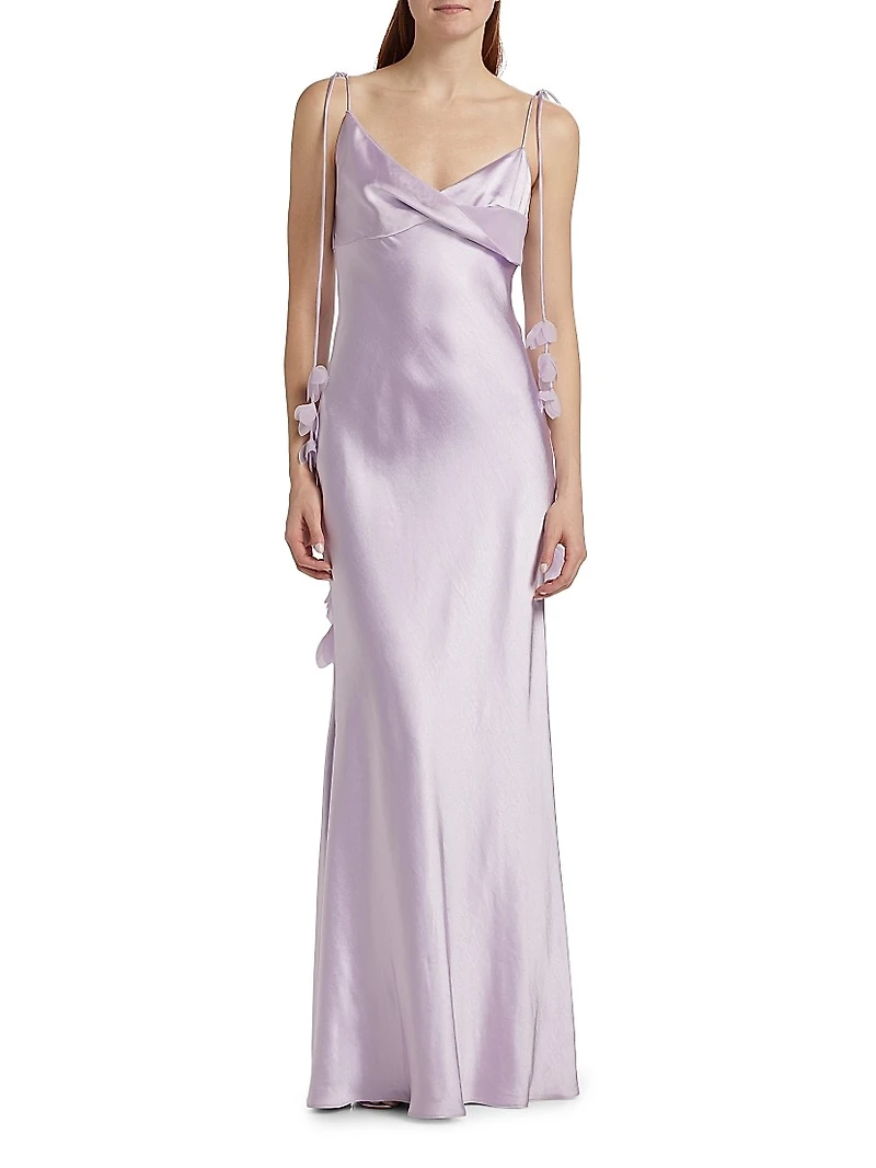 Flower Satin Gown