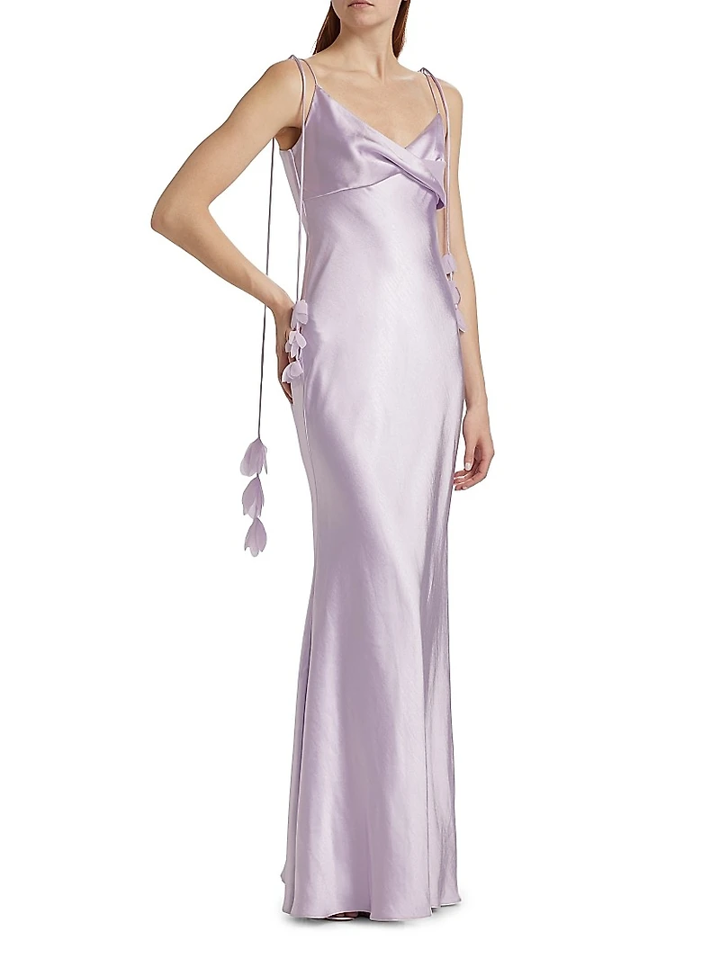 Flower Satin Gown