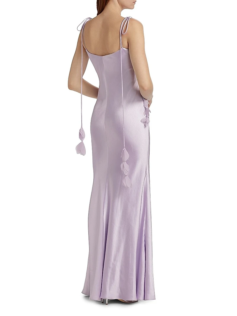 Flower Satin Gown