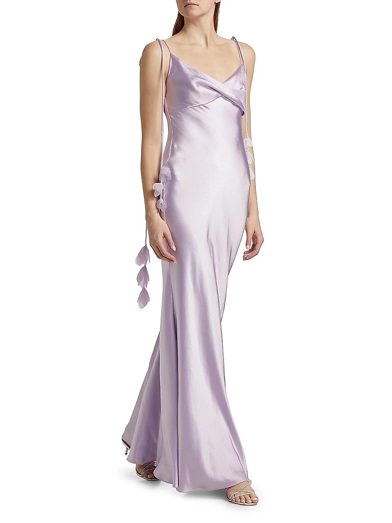 Flower Satin Gown