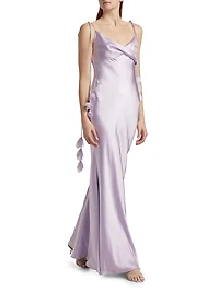 Flower Satin Gown