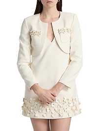 3D Sequin Crepe Cropped Jacket