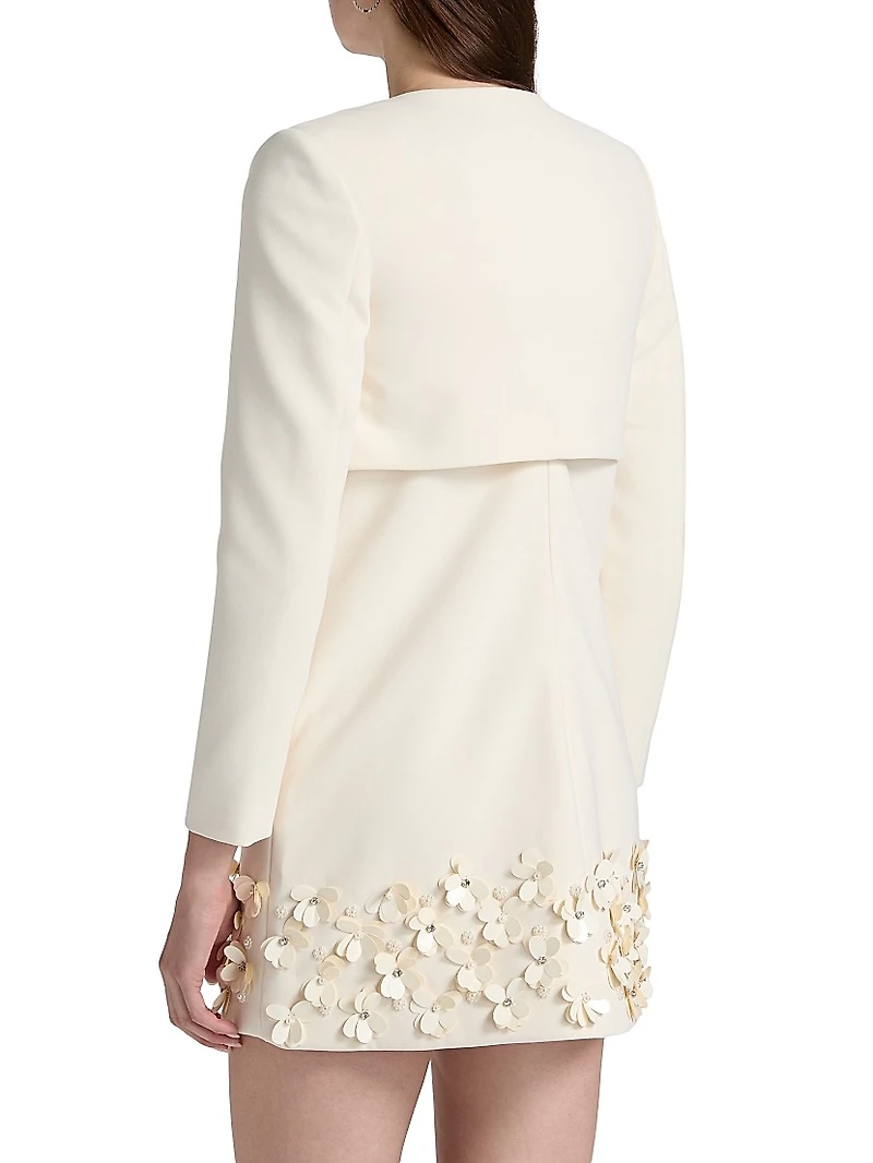 3D Sequin Crepe Cropped Jacket