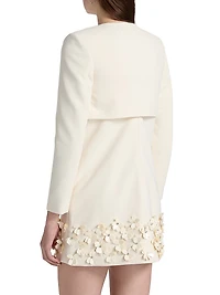 3D Sequin Crepe Cropped Jacket