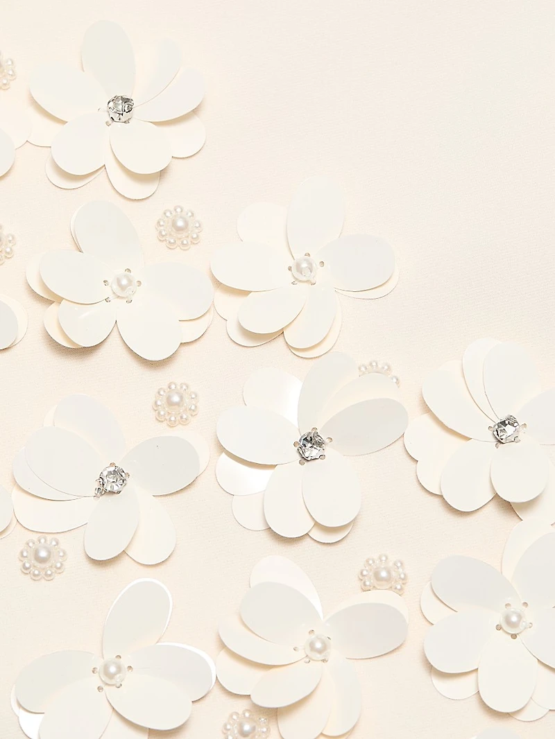 3D Sequin Crepe Cropped Jacket