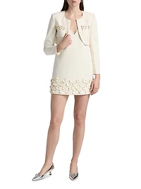 3D Sequin Crepe Cropped Jacket