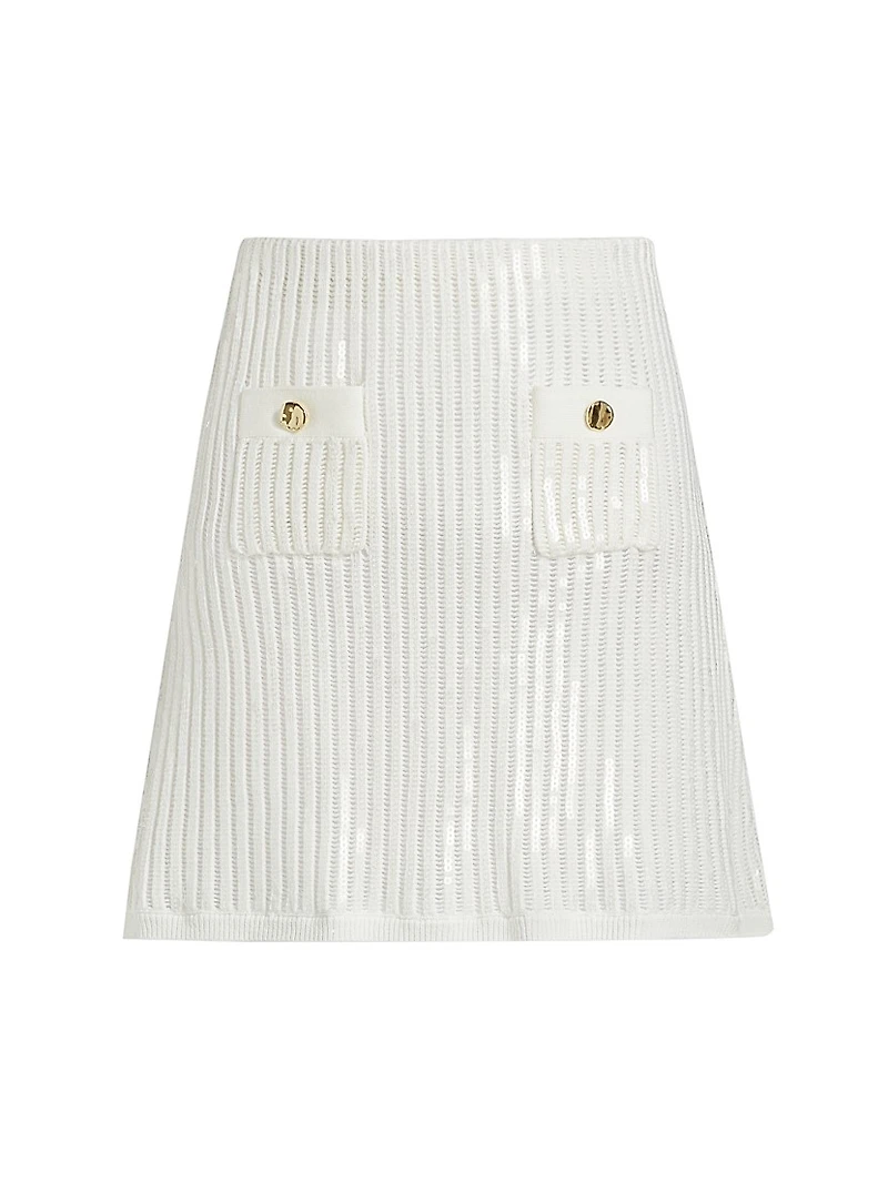 Cotton-Blend Rib-knit Miniskirt