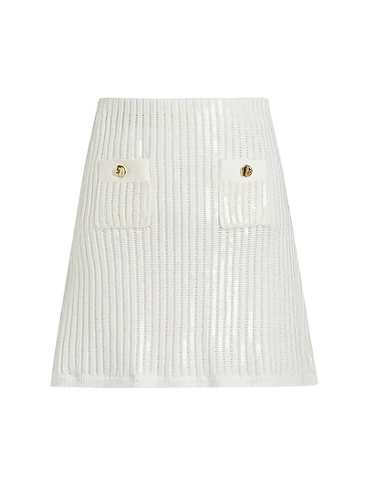 Cotton-Blend Rib-knit Miniskirt