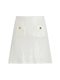 Cotton-Blend Rib-knit Miniskirt