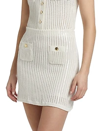 Cotton-Blend Rib-knit Miniskirt