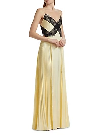 Satin Lace Maxi Dress