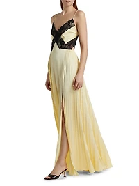 Satin Lace Maxi Dress