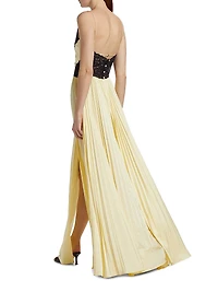 Satin Lace Maxi Dress