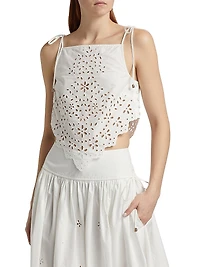 Embroidered Eyelet Cotton Top