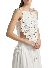 Embroidered Eyelet Cotton Top