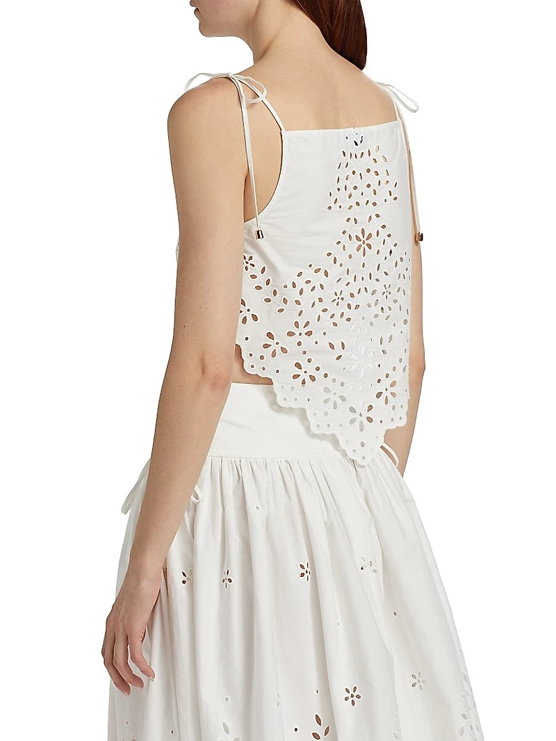 Embroidered Eyelet Cotton Top