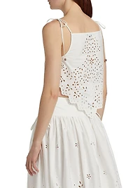 Embroidered Eyelet Cotton Top
