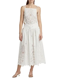 Embroidered Eyelet Cotton Top