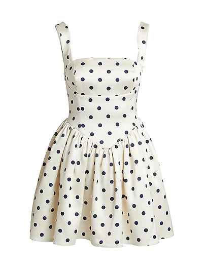 Polka Dot Satin Minidress