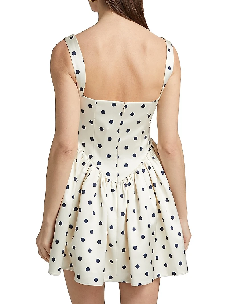 Polka Dot Satin Minidress