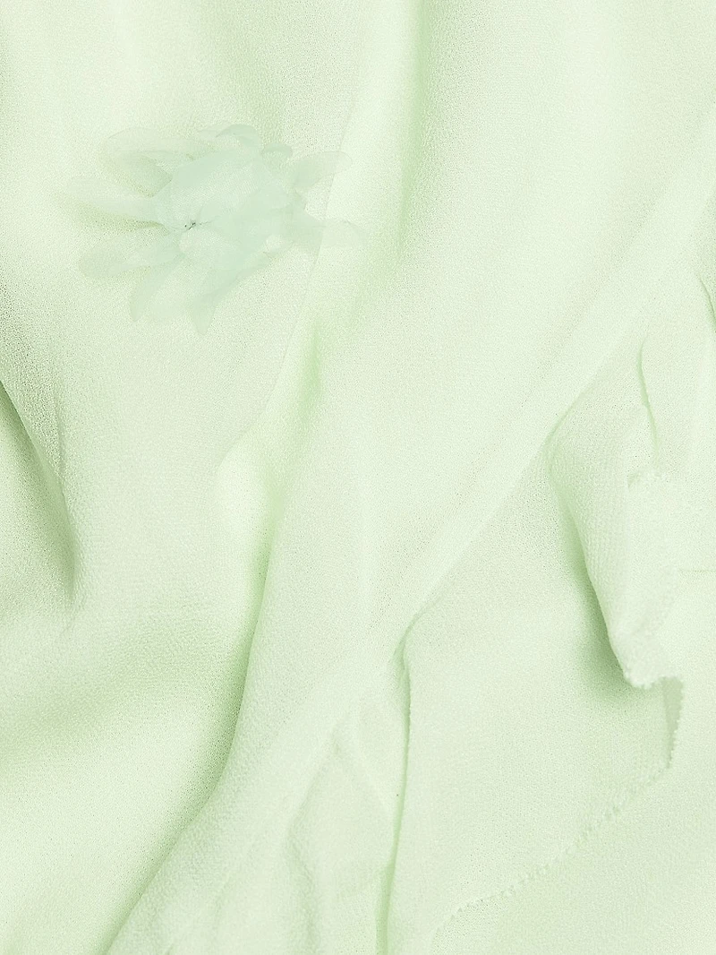 Georgette Floral-Appliqué Maxi Dress