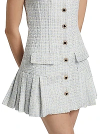 Diamanté-Embellished Bouclé Minidress