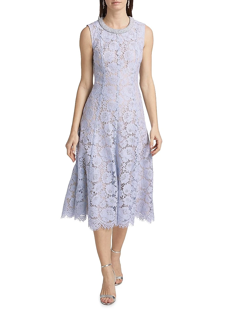 Pearl Lace Midi-Dress